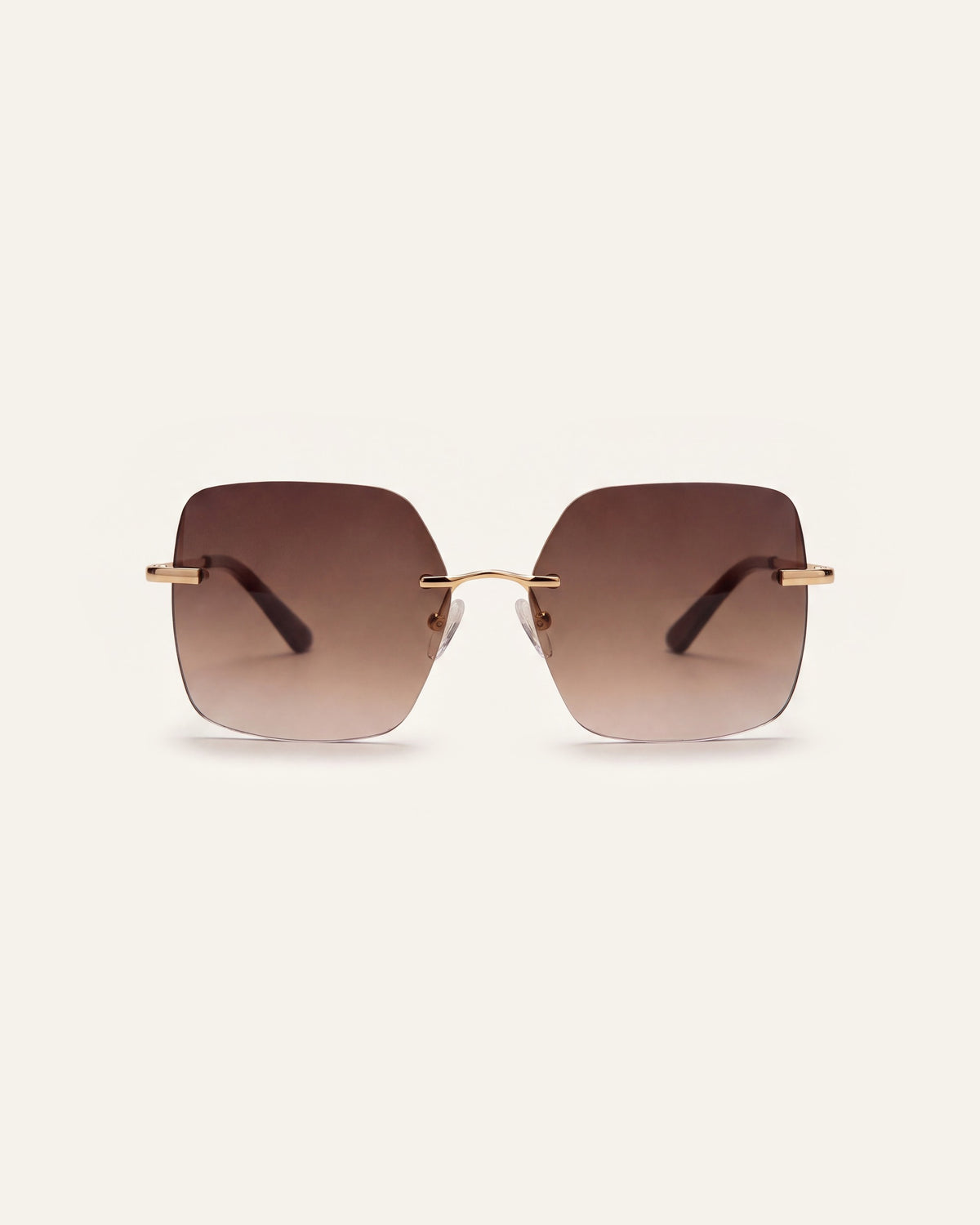 Billie Gold Rimless Sunglasses, front