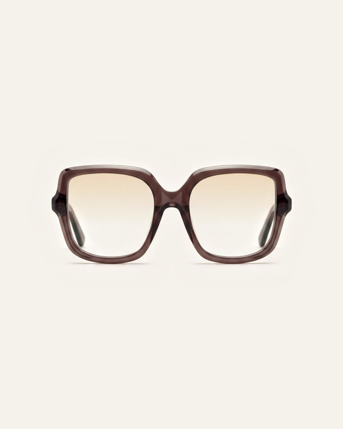 Elara in dark brown, front, Dawn lenses