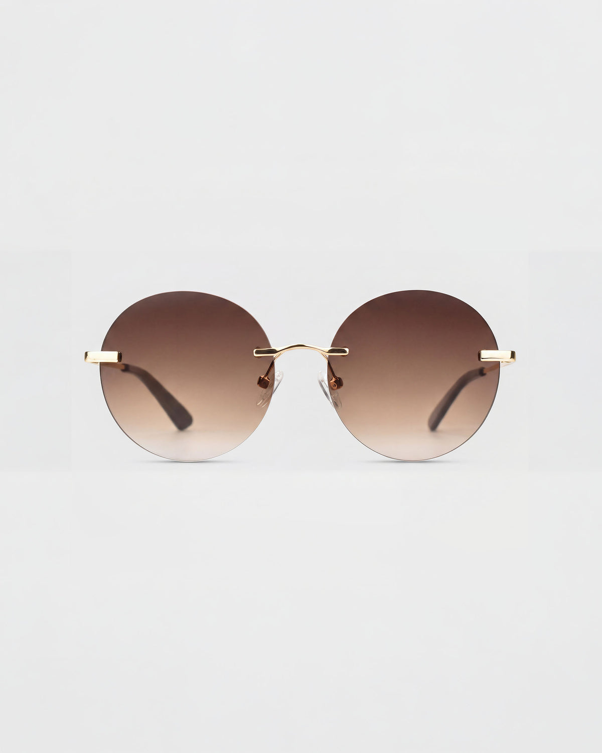 Women\'s Rimless Gold-Trim Sunglasses with Smoke Lenses Womens Luxury Metal Deco Designer Rimless Pilots Sunglasses  main image 4